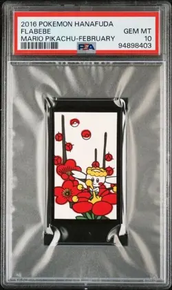 Pokemon PSA 10 Flabebe Hanafuda Mario Pikachu-February 2016 Japanese - Image 2