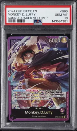 2024 ONE PIECE PROMOS SOUND LOADER VOLUME.1 #060 MONKEY D. LUFFY PSA 10 - Image 1