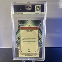 Topps 2023 Stadium Club Triumvirates Ronald Acuna Jr. Braves Die Cut T-17 PSA 10 - Image 2