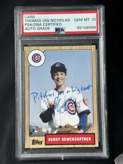 2016 Henry Rowengartner Signed Auto By Thomas Ian Nicholas PSA 10 - Image 1