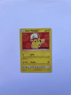 Ash's Pikachu (RED) I Choose You Movie Promo SM109 Pokemon TCG MODERATELY PLAYED - Image 1