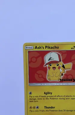 Ash's Pikachu (RED) I Choose You Movie Promo SM109 Pokemon TCG MODERATELY PLAYED - Image 3