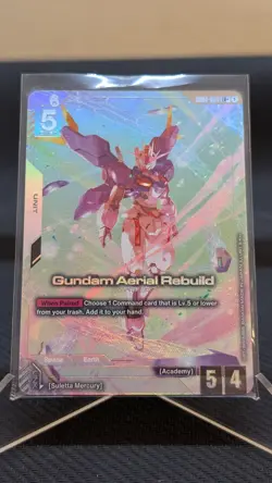 Gundam Aerial Rebuild - GD01-067 LR+ Alt Art TCG English NM Newtype Rising Card - Image 1