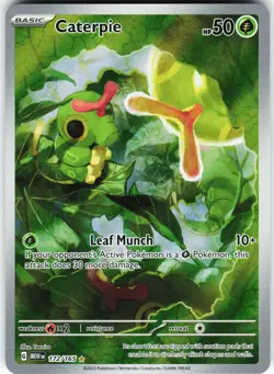 Caterpie - 172/165 Pokemon SV: Scarlet & Violet 151 Holo Illustration Rare NM - Image 1