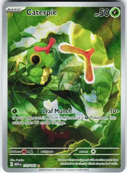 Caterpie - 172/165 Pokemon SV: Scarlet & Violet 151 Holo Illustration Rare NM - Image 1