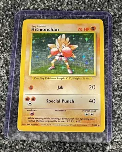 [MP] Hitmonchan 7/102 Holo Rare - Base Set - English 1999 Pokemon - Image 1