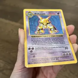 Alakazam Shadowless Holo Rare Base Set 001/102 WOTC MP - Image 5