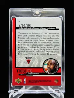 1999 Upper Deck Tribute To Michael Jordan #16 Chicago Bulls Wearing #12🔥GOAT🔥 - Image 2