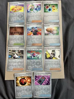 Pokemon Destined Rivals Trainer Cards Bundle NO DUPES x22 Cards x11 Reverse Holo - Image 1
