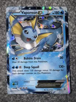 Pokemon TCG Vaporeon EX Generations Holo Card 24/83 Ultra Rare NM Condition - Image 1