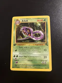 Pokemon Arbok Fossil Unlimited Edition MP Regular Card 1st Edition - Image 1