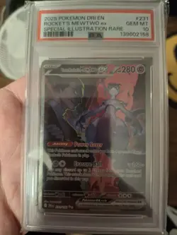 PSA 10 Team Rocket's Mewtwo ex #231/182 Pokemon Destined Rivals GEM MINT - Image 1