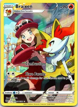Braixen TG01/TG30 Holo Silver Tempest Trainer Gallery Pokemon NM - Image 1
