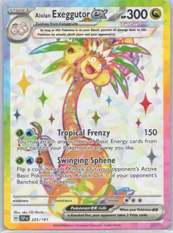 Alolan Exeggutor ex 225/191 Ultra Rare Surging Sparks Pokemon Holo Near Mint - Image 1