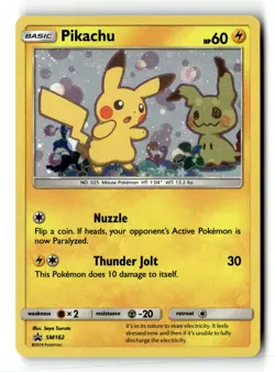 Pokemon Card Pikachu Holo LP SM Promos SM162 - Image 1