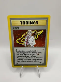 Pokemon Trainer Card Blaine Gym Challenge Holo Card 17/132 - Image 1