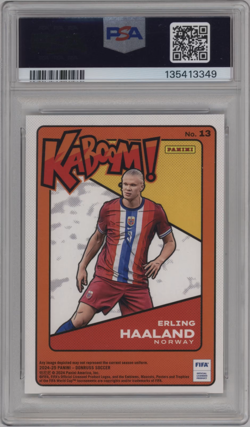 2024-25 Panini Donruss FIFA Erling Haaland Kaboom SSP PSA 10 Norway - Image 2