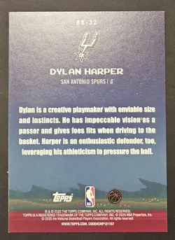Topps Basketball 2025-26 8-Bit Ballers Dylan Harper RC #8B-32 - Image 2