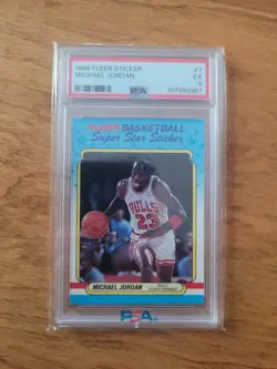 1988 Fleer Michael Jordan Super Star Sticker PSA 5 - Image 1