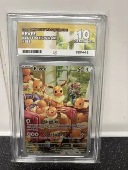 Pokemon Eevee TCG Illustration Rare Twilight Masquerade 188/167 Ace 10 Gem mint - Image 1