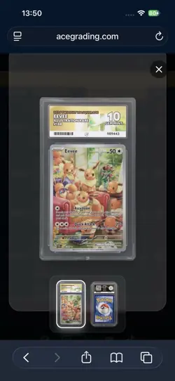 Pokemon Eevee TCG Illustration Rare Twilight Masquerade 188/167 Ace 10 Gem mint - Image 3
