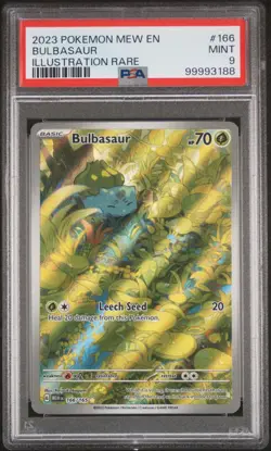 PSA 9 2023 Pokemon TCG SV Scarlet & Violet 151 Bulbasaur IR Holo 166/165 - Image 1