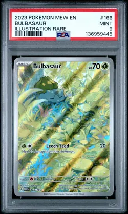 Pokemon TCG: 151 - Bulbasaur 166/165 Illustration Rare IR [PSA 9] - Image 1