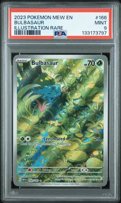 Pokemon TCG: 151 - Bulbasaur 166/165 Illustration Rare IR [PSA 9] - Image 1