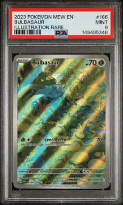 Bulbasaur 166/165 Illustration Rare 151 Pokemon PSA 9 - Image 1