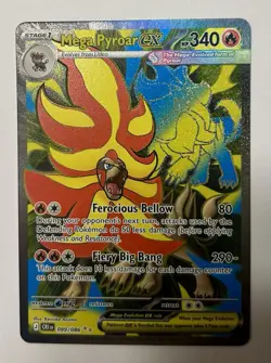 Pokemon TCG Mega Pyroar EX Ultra Rare 099/086 Full Art Chaos Rising NM - Image 1