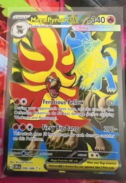 Pokemon TCG Mega Pyroar EX 099/086 Full Art Chaos Rising (NM) - Image 1