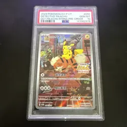 2023 POKEMON TRADITIONAL CHINESE SV-P PROMO #050 DETECTIVE PIKACHU PSA 10 Card - Image 1