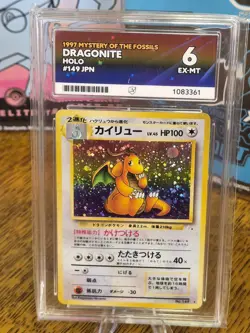 1997 mystery Of The Fossils Dragonite holo #149 Pokemon TCG Ace grade 6 vintage - Image 4