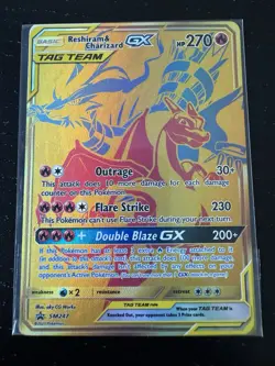 Pokemon TCG Reshiram & Charizard GX SM247 SM Black Star Promo Holo 270 HP EN - Image 1