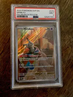 PSA Mint 9 Mimikyu Pokemon (2024) Black Star Promos 075 Paldean Fates ETB - Image 1