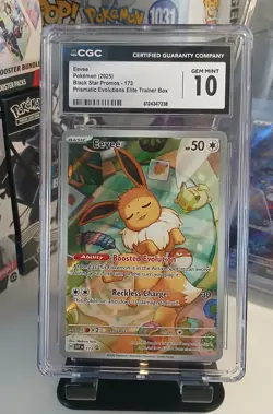 Evee Pokemon 2025 Black Star Promos 173 Prismatic Evolutions ETB CGC 10 - Image 1