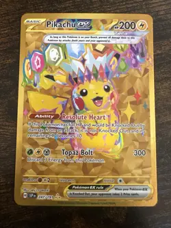 Pokemon TCG Sv08: Surging Sparks Pikachu EX Hyper Rare Gold 247/191 - Image 2