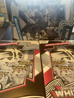 Lot Of 3 Pokemon TCG Binder Collection 1 Black Bolt And 2 White Flare New Sealed - Image 4