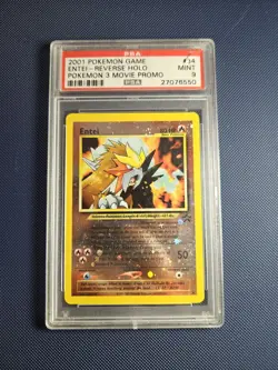 Entei 34 2001 Black Star Promo Reverse Holo Pokemon Card PSA 9 (DAMAGED CASE) - Image 1