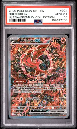 2025 POKEMON MEP EN-ME BLACK STAR PROMO #024 ORICORIO EX PSA 10 - Image 1