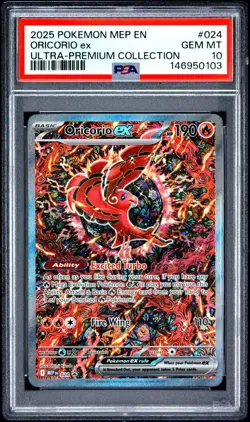 2025 POKEMON MEP EN-ME BLACK STAR PROMO #024 ORICORIO EX PSA 10 - Image 1