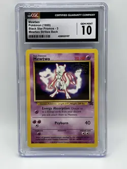 1999 Pokemon Movie Promo Mewtwo #3 Black Star CGC 10 Gem Mint - Image 2