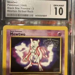 1999 Pokemon Movie Promo Mewtwo Black Star Promo 3 Mewtwo Strikes Back CGC 10 - Image 2