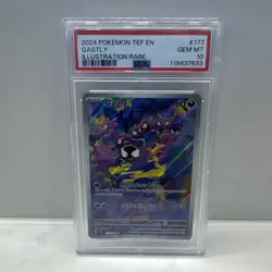 PSA 10 Gastly Illustration Rare 177/162 Pokemon 2024 Sv05: Temporal Forces IR - Image 1