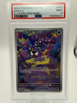 Pokemon Gastly 177/162 SV05: Temporal Forces Illustration Rare Holo PSA 9 - Image 1