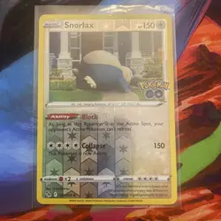 Pokemon TCG Snorlax Pokemon Go 055/078 Reverse Holo Holo Rare - Image 1