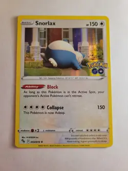 Pokemon TCG Snorlax Holo Holo Rare Card Pokemon Go 055/078 Near Mint - Image 1