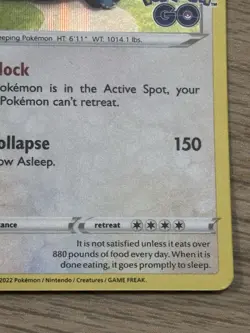 Pokemon TCG Snorlax Holo Rare Card Pokemon Go 055/078 Near Mint Mint - Image 4