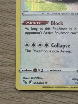 Pokemon TCG Snorlax Holo Rare Card Pokemon Go 055/078 Near Mint Mint - Image 5