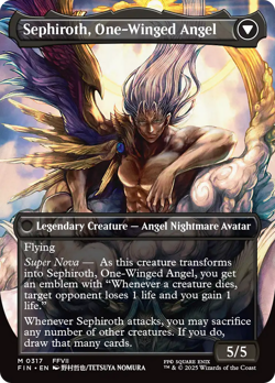 x1 Sephiroth, Fabled SOLDIER / Sephiroth, One-Winged Angel MTG 317 FULL ART 1x - Image 2